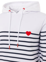 Zwillingsherz Hoodie "Maritime Love" Baumwollmix Streifen Weiß