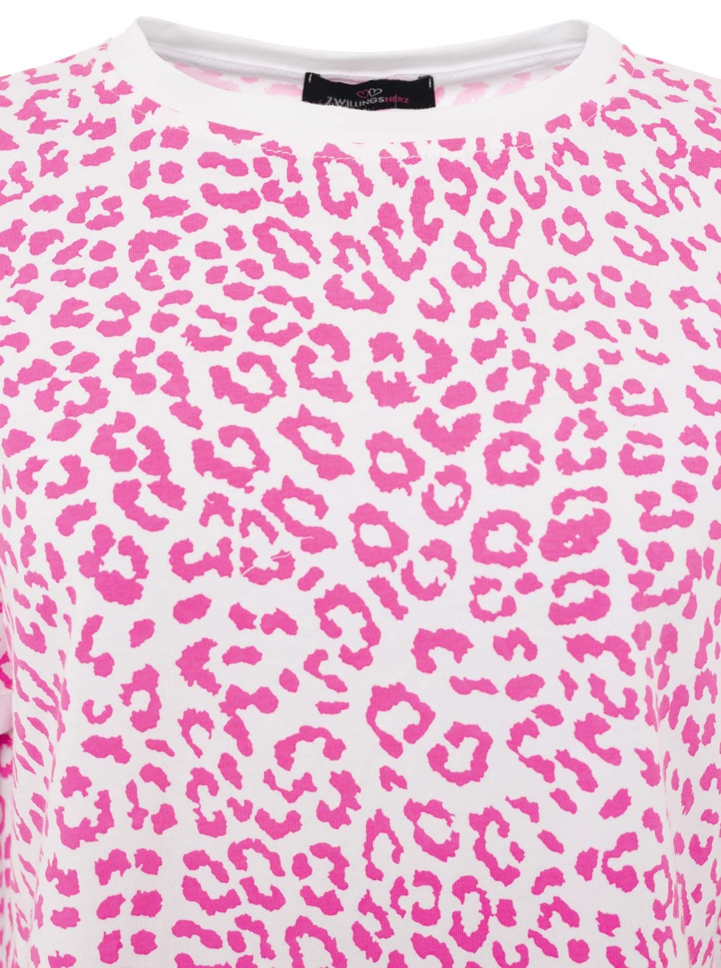 Zwillingsherz sehr leichtes Sweatshirt 1/2 Arm Leo Pink