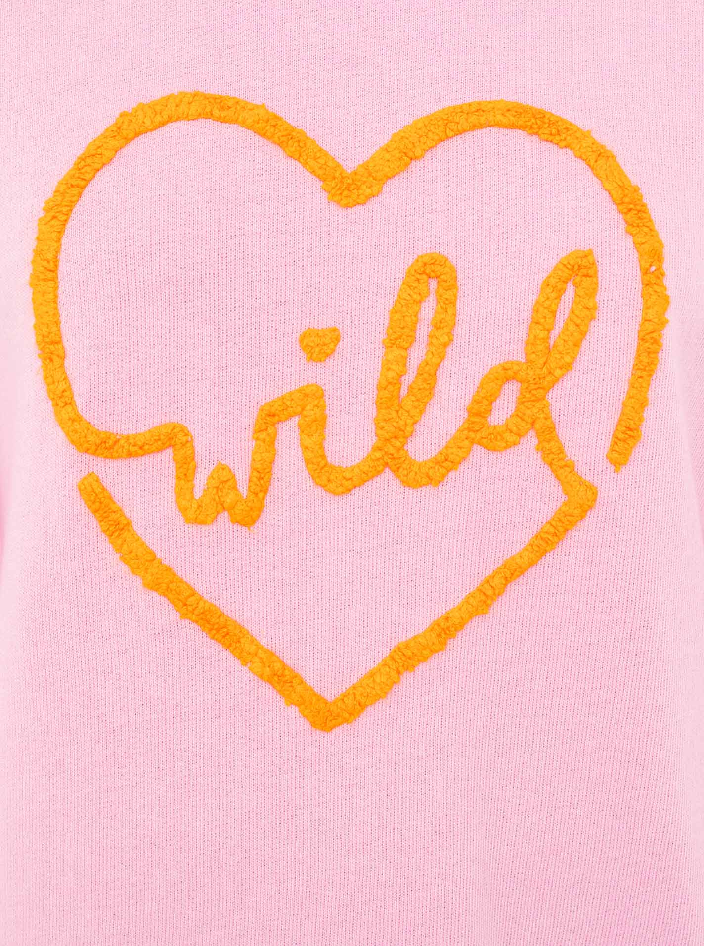 Zwillingsherz Sweatshirt "Wild" Baumwollmix Rosa Orange