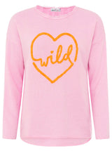 Zwillingsherz Sweatshirt "Wild" Baumwollmix Rosa Orange