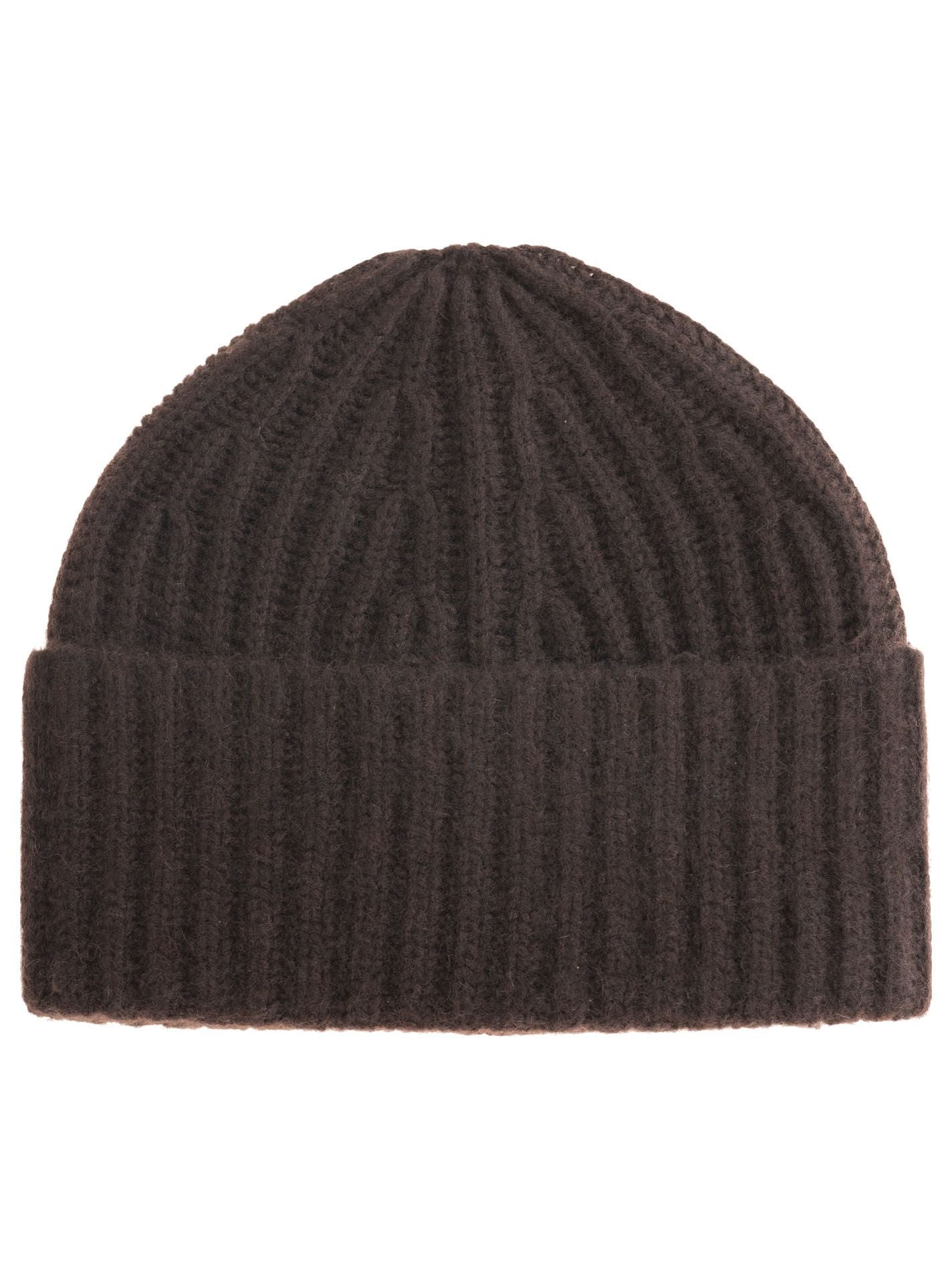 Zwillingsherz Mütze aus 100% Kaschmir -Grobstrick - Braun
