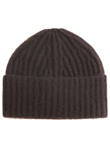 Zwillingsherz Mütze aus 100% Kaschmir -Grobstrick - Braun