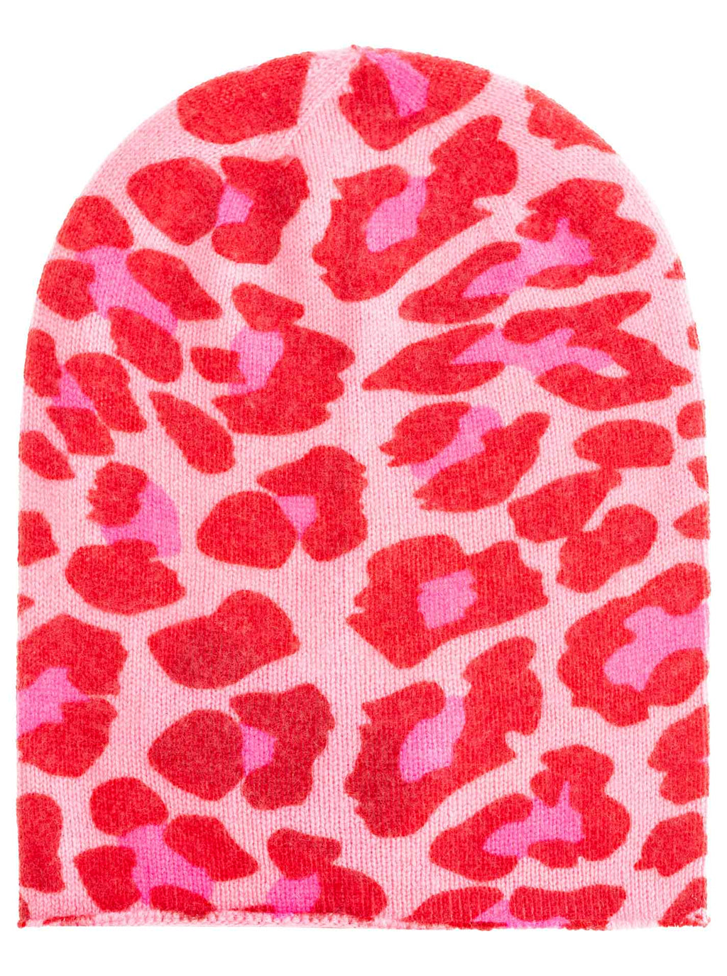 Zwillingsherz Beanie aus 100% Kaschmir "Leo Digital Print" Farbe Bubblegum"