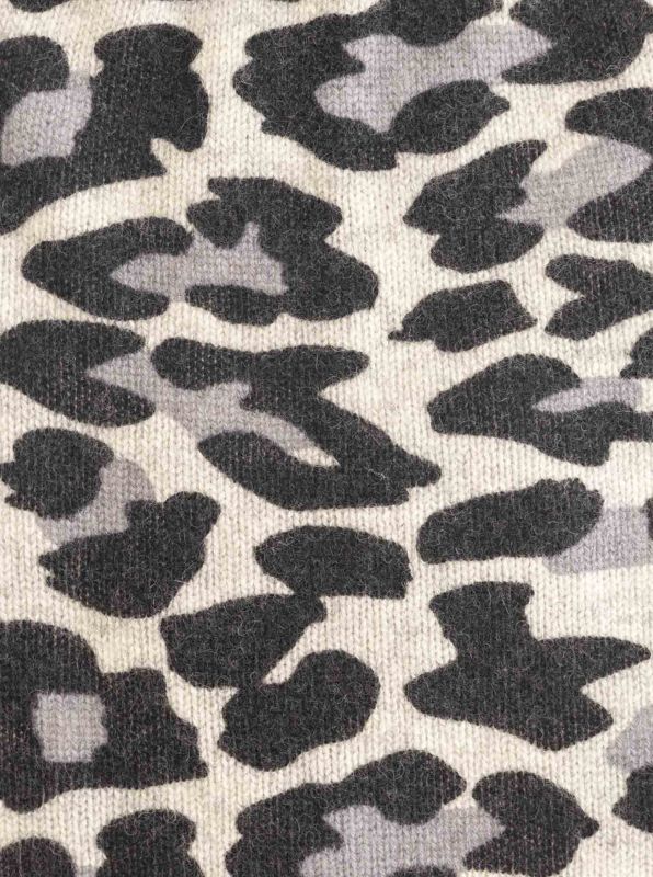 Zwillingsherz Beanie aus 100% Kaschmir "Leo Digital Print" Farbe Grau