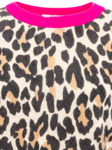 Zwillingsherz Rundhals Pullover aus 100% Kaschmir - Leo mit neonpinker Kante