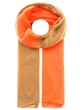 Zwillingsherz XXL Kaschmirschal - 100% Kaschmir "Zweifarbig" Camel & Orange
