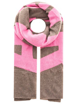 Zwillingsherz XXL Kaschmirschal - 100% Kaschmir "Amour" Taupe & Rosa