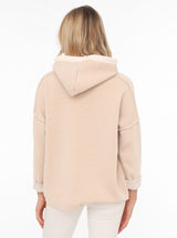Zwillingsherz Double-Face-Hoodie " Positive Mind" Beige | Damen Hoodie