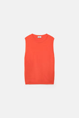 Lanidor - Pullunder aus feinem Strick in leuchtendem Orange - Ärmellos