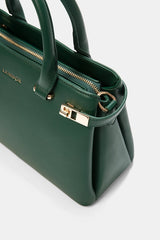 Lanidor - Kunstleder Handtasche Gras-Grün mit Metallverschluss