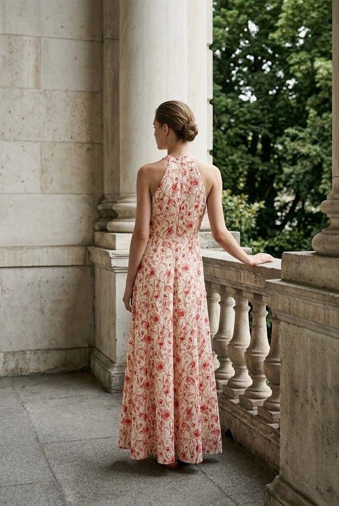 Choklate Paris Maxikleid Rouge aus Baumwolle | Florales Sommerkleid im French Style