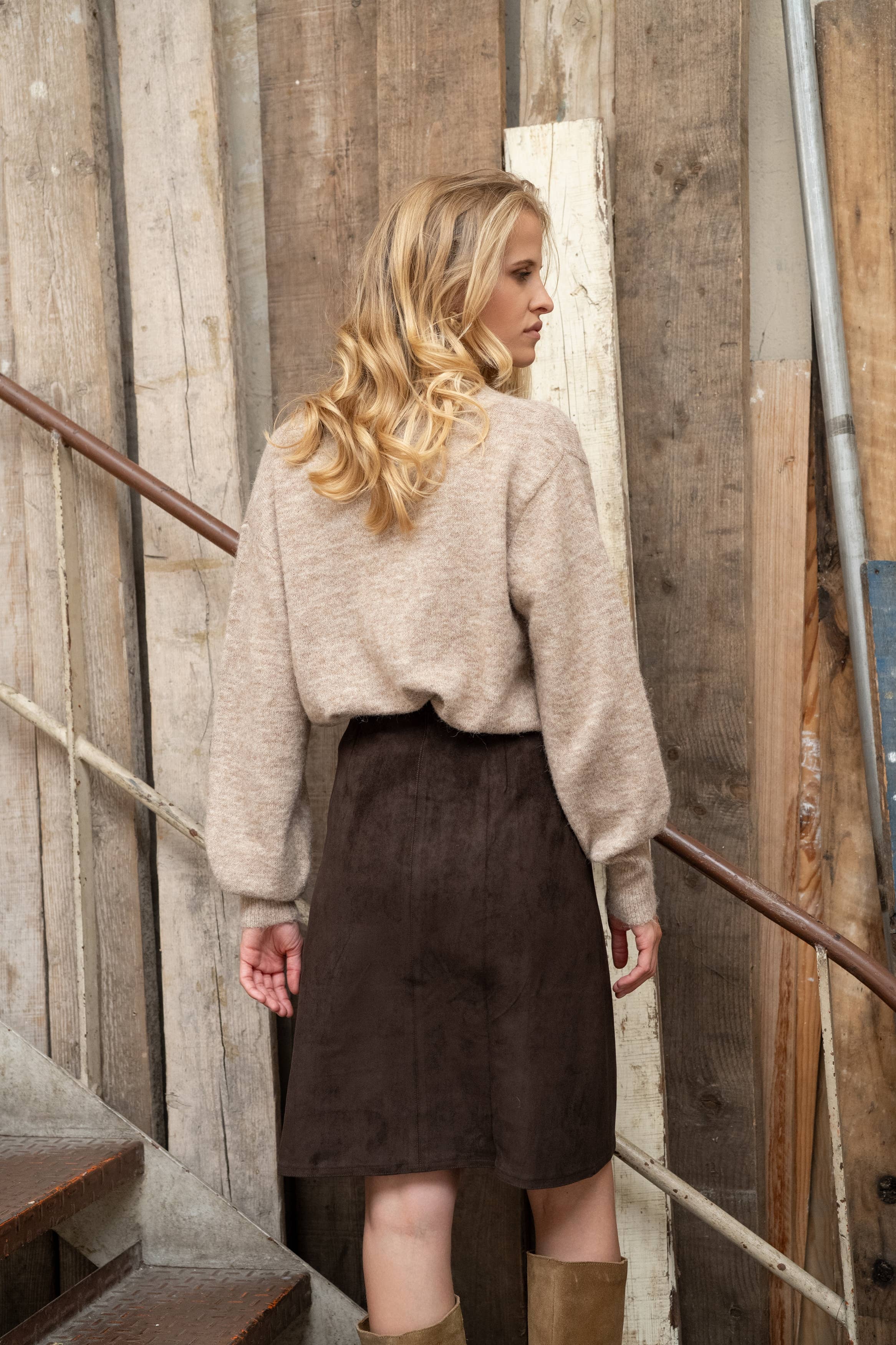 Pullover mit Wickeloptik PU50: Ecru / TU (S-L)