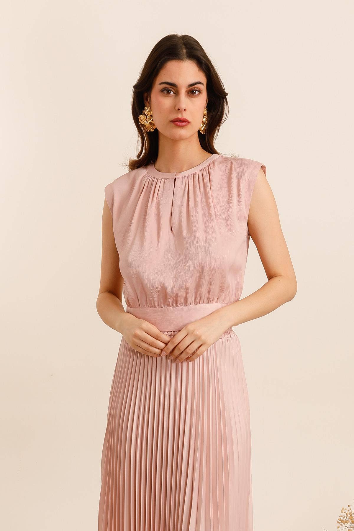 Choklate Paris Satin-Top Maguie Rosa mit Schleifenverschluss