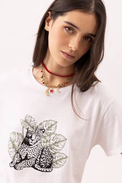 T-Shirt mit Tiermuster        (454197-8): M