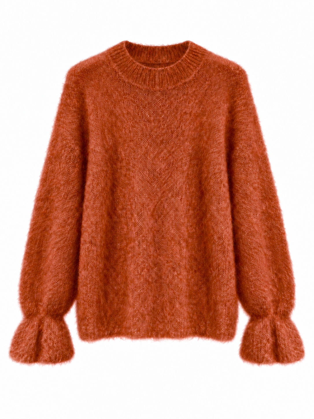 Hochwertiger Mohair-Pullover mit Volant-Ärmeln: Bubblegum / Einheitsgröße