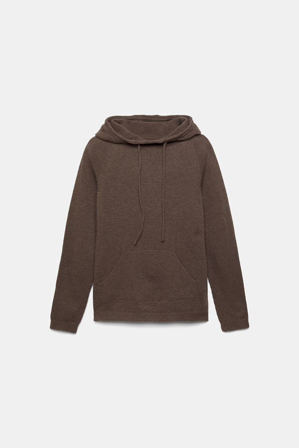Lanidor Hoodie aus glattem Strick - Braun