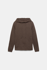 Lanidor Hoodie aus glattem Strick - Braun