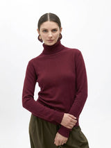 TAMBA Feinstrick-Rollkragenpullover mit Viskose und Angora Gelb