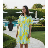 Isla Bonita by SIGRIS Hemdblusenkleid 100% Baumwolle Gelb