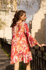 Choklate Paris Sommerkleid Saint-Tropez Orange-Pink aus Viskose-Seide