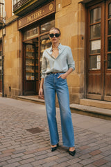 Ana & Lucy Barrel-Jeans LOWEN Mittelblau