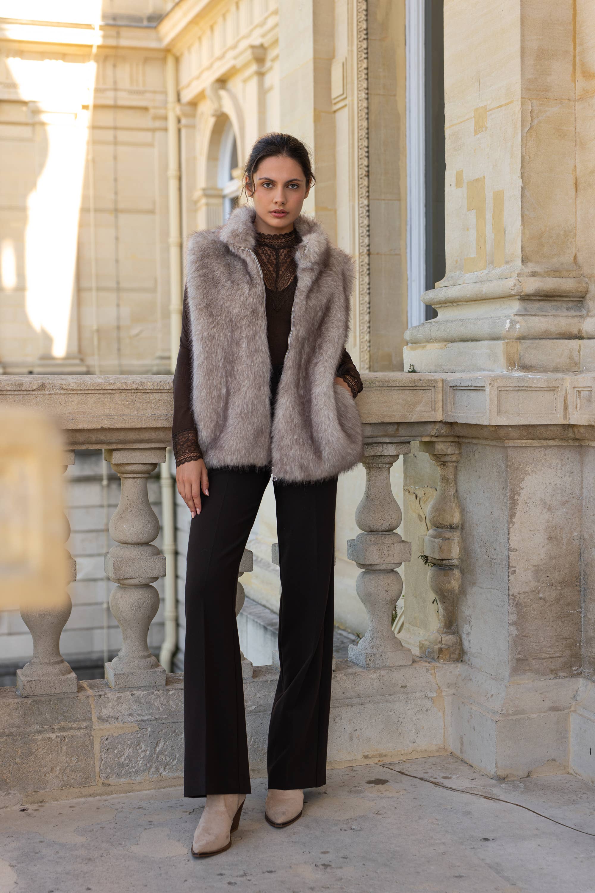 Choklate Paris - Weste aus Kunstpelz "Oslo" - Beige