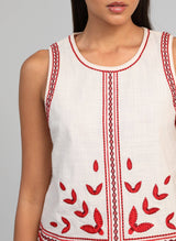 Ange Paris Blusen Top Somina 100% Baumwolle Ecru