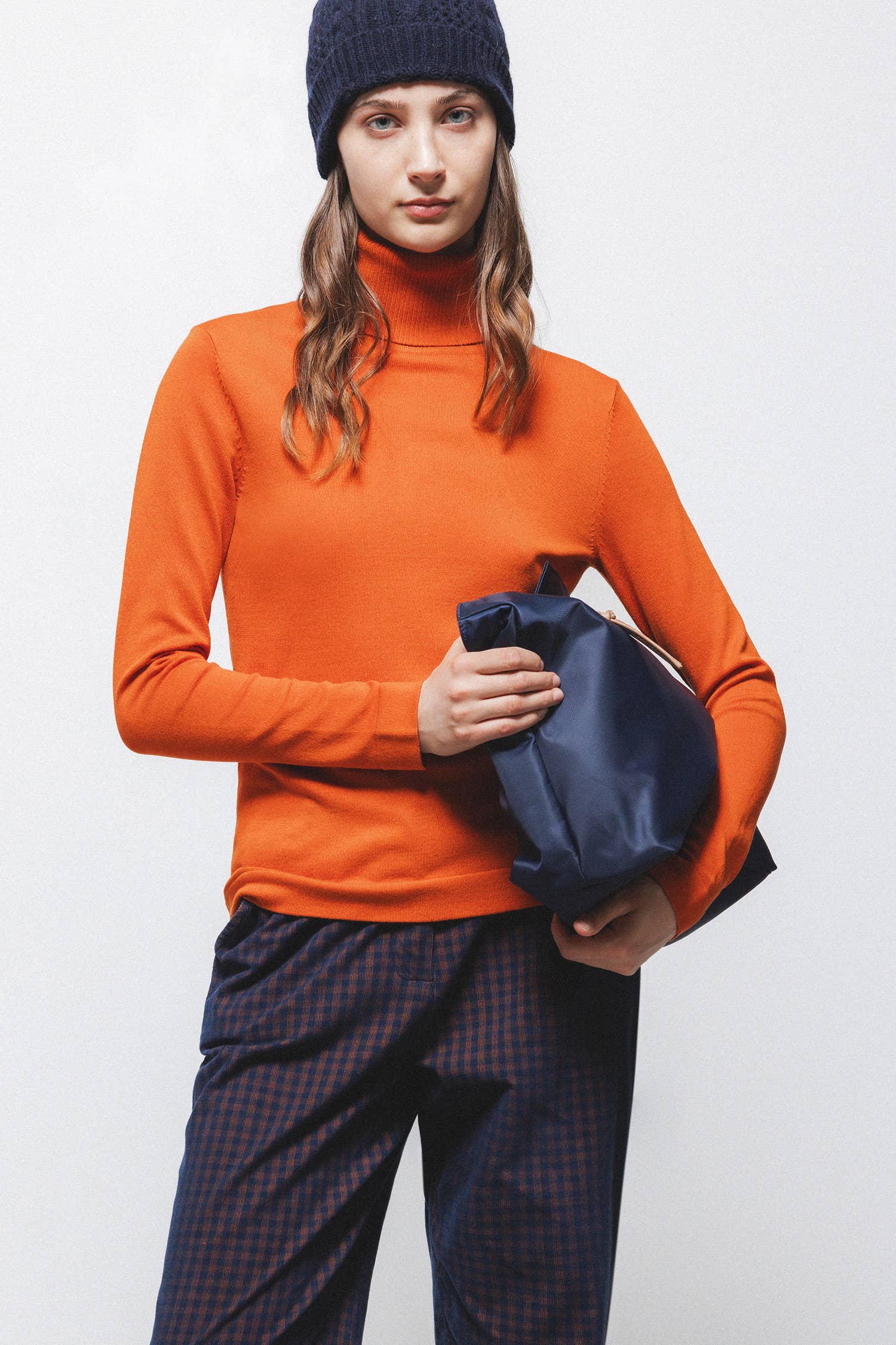 Lanidor Rollkragenpullover Orange - Glattstrick mit langen Ärmeln