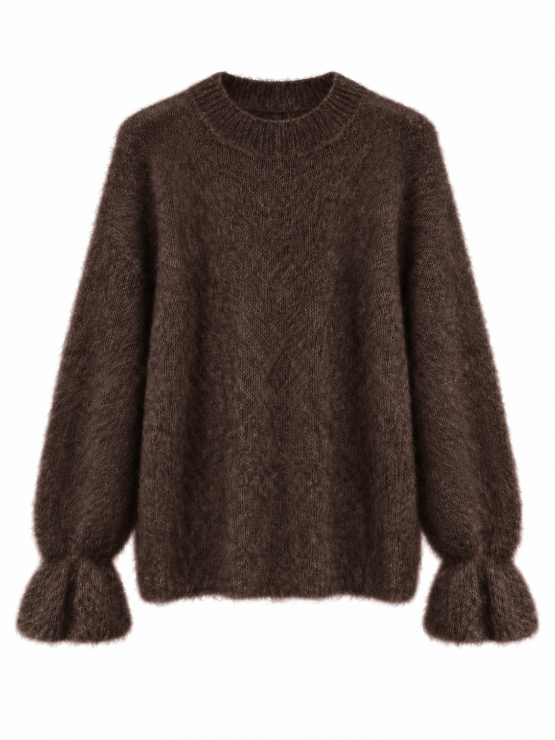Hochwertiger Mohair-Pullover mit Volant-Ärmeln: Bubblegum / Einheitsgröße