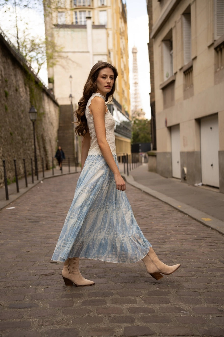 Choklate Paris Rock Vérone Karomuster & Liberty Blumenprint Blau