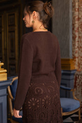 Cardigan "Mila" in Schokobraun - Choklate Paris