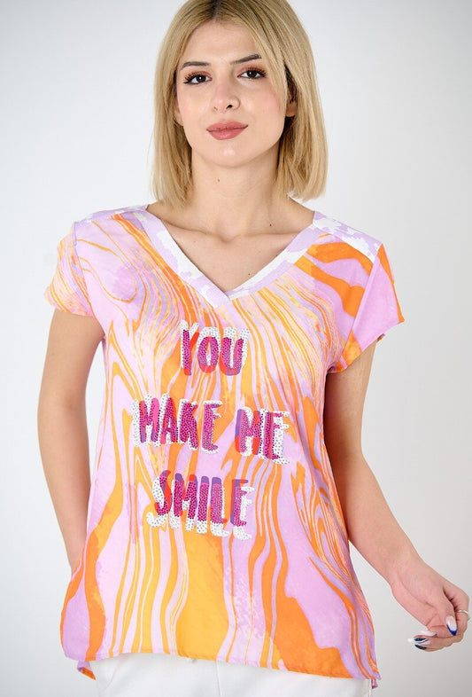 T-Shirt "You make me Smile" - Missy Tekstil