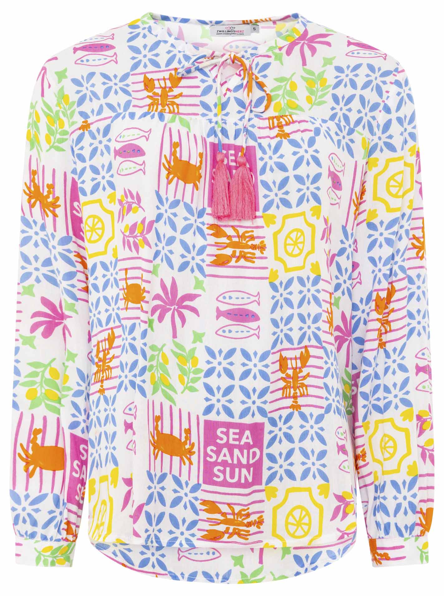 Zwillingsherz Bluse Dolce Vita Patchwork - Blumenmuster