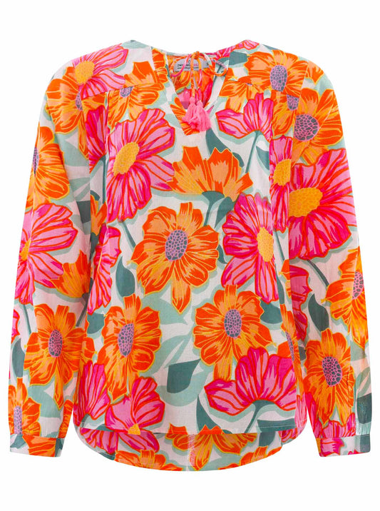 Zwillingsherz Bluse "Paula" - Bunte Blütenpracht aus 100% Viskose