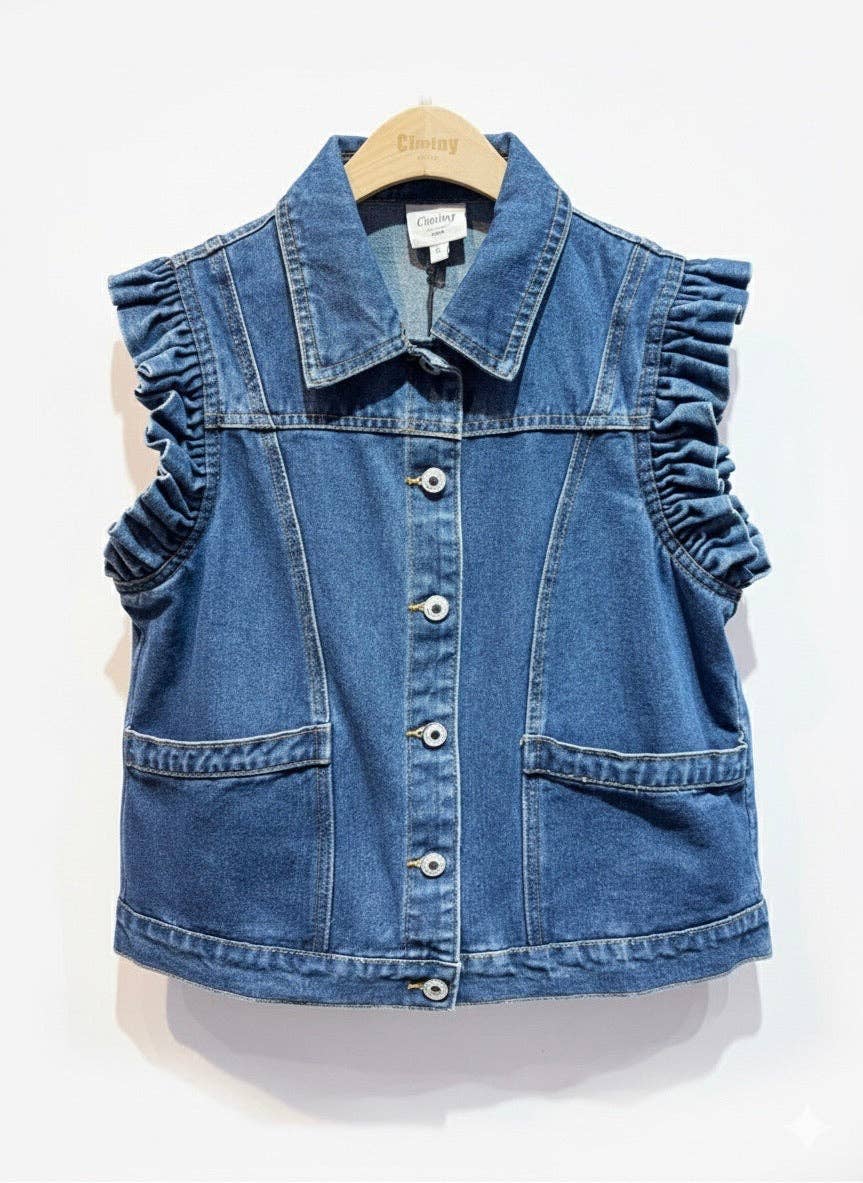 Ciminy Jeansweste Mira Jeans-Blau Baumwolle