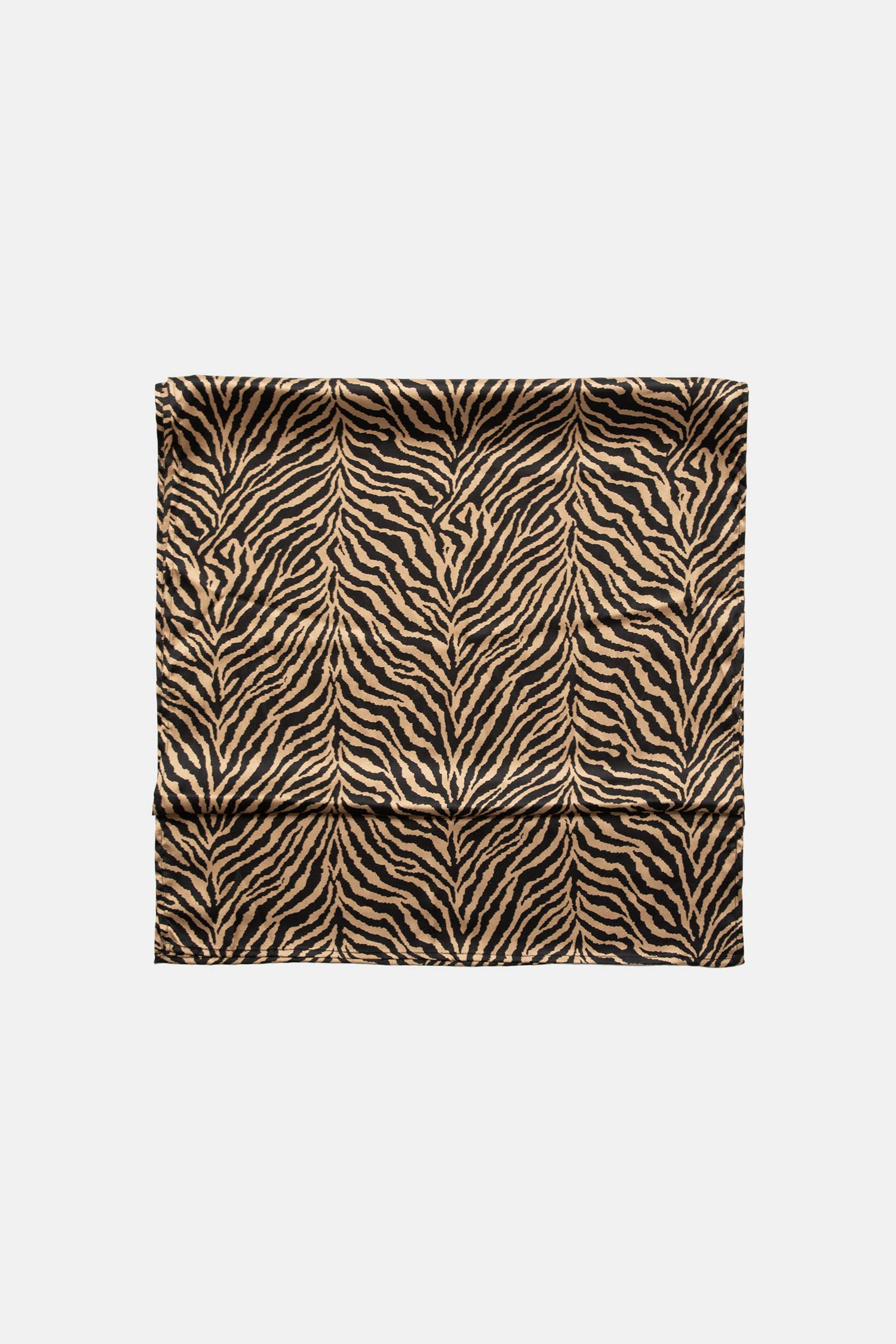 Lanidor Satinschal mit Zebramuster in Camel Schwarz