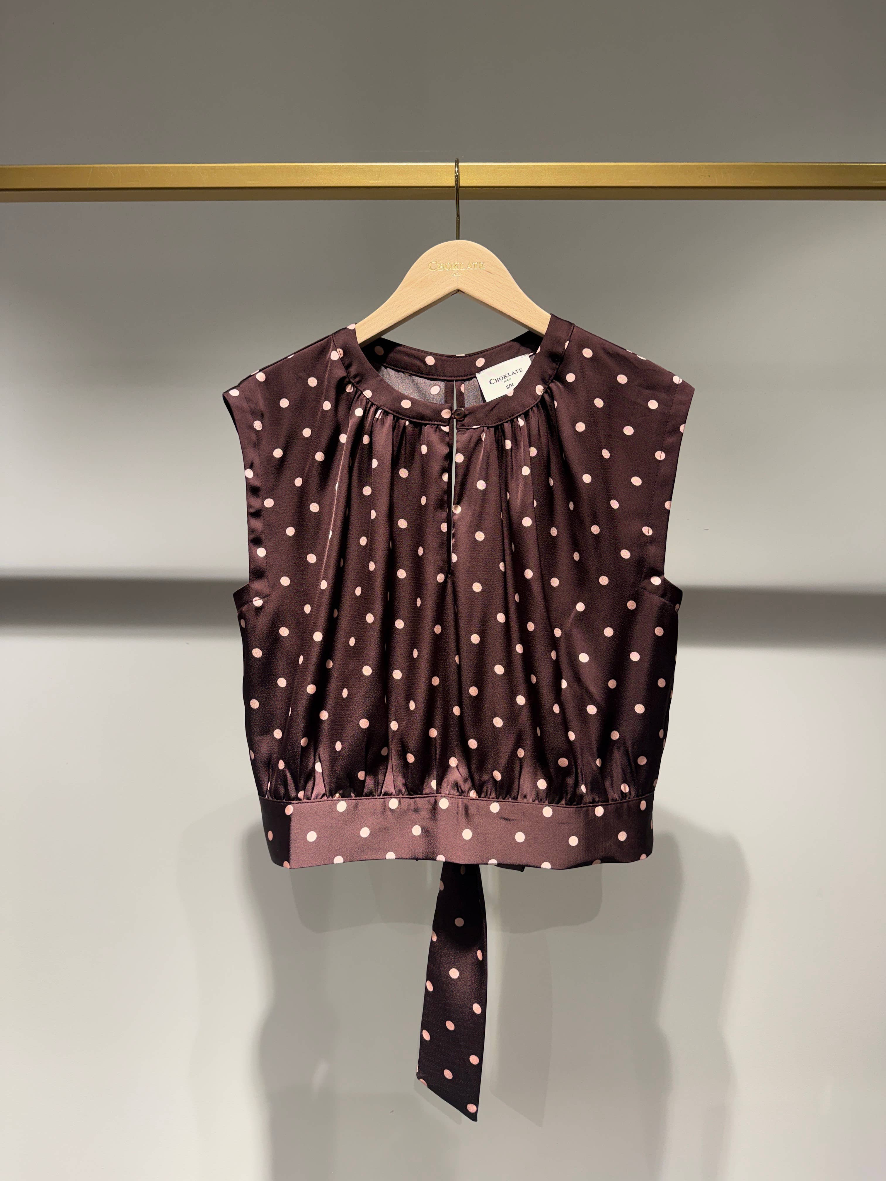 Choklate Paris Top Maguie mit Punkten Pflaume-Rosé