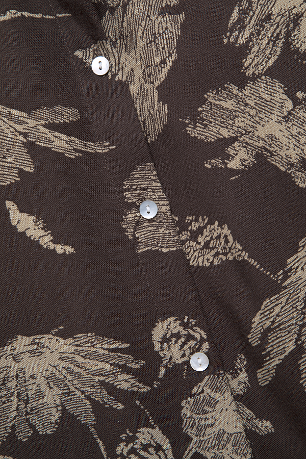 Lanidor Bluse aus Viskose mit floralem Muster in Schokobraun-Beige