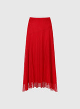 An'ge Paris Midirock Juney Rot - Weiche, fließende Spitze -Ausgestellter Schnitt