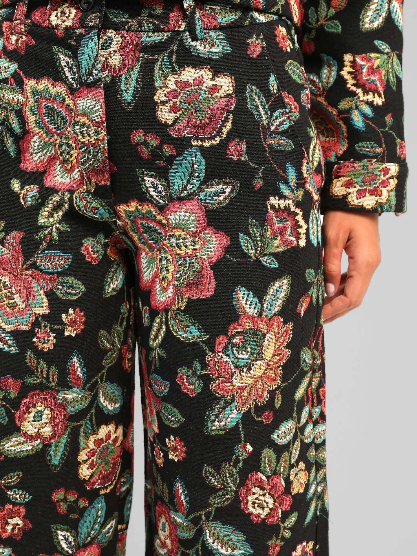 An'ge Paris Hose PALINO Schwarz Jacquard Flare