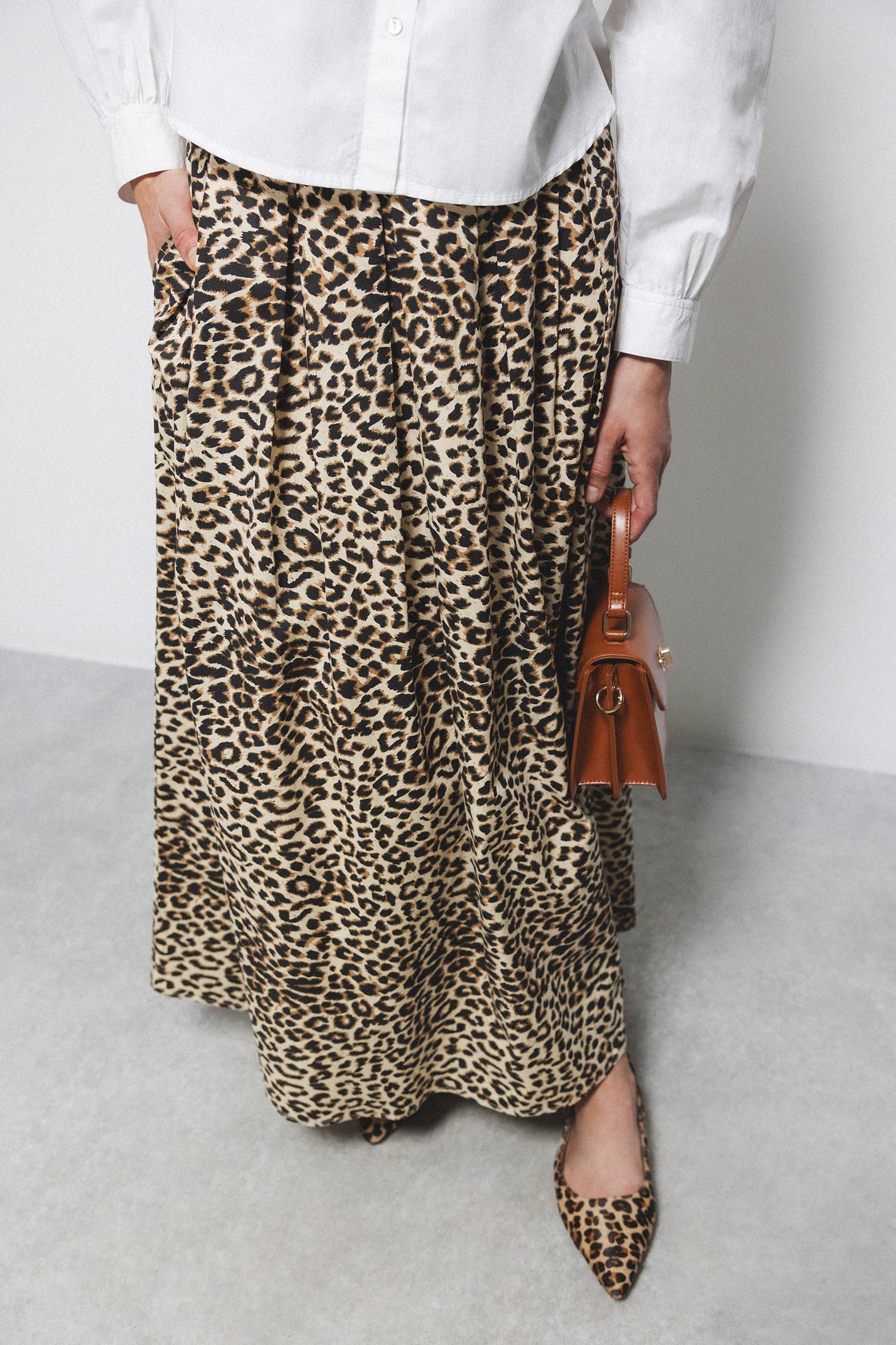 Lanidor Midirock mit Animal-Print aus 100% Baumwolle