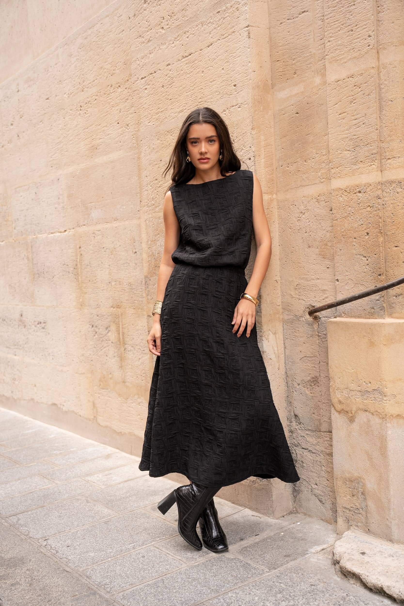 Choklate Paris - Ärmellose Oberteil mit Struktur - gerade geschnittenes Top mit U-Boot-Ausschnitt