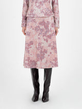 Carmen Says - Midirock aus Paillettenstoff - Glitzernder Midirock in Rosa-Beige