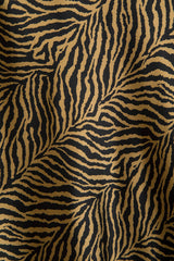 Lanidor Satin-Midirock mit Tierprint in Camel Schwarz