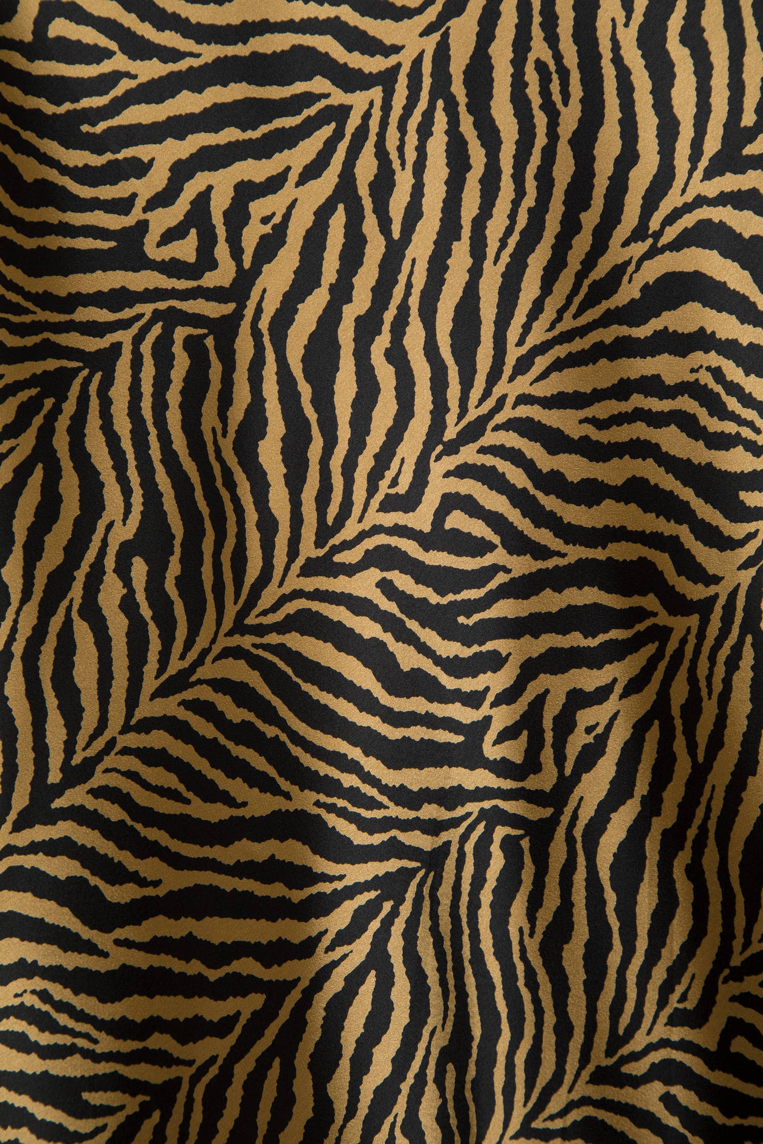 Lanidor Satin-Midirock mit Tierprint in Camel Schwarz