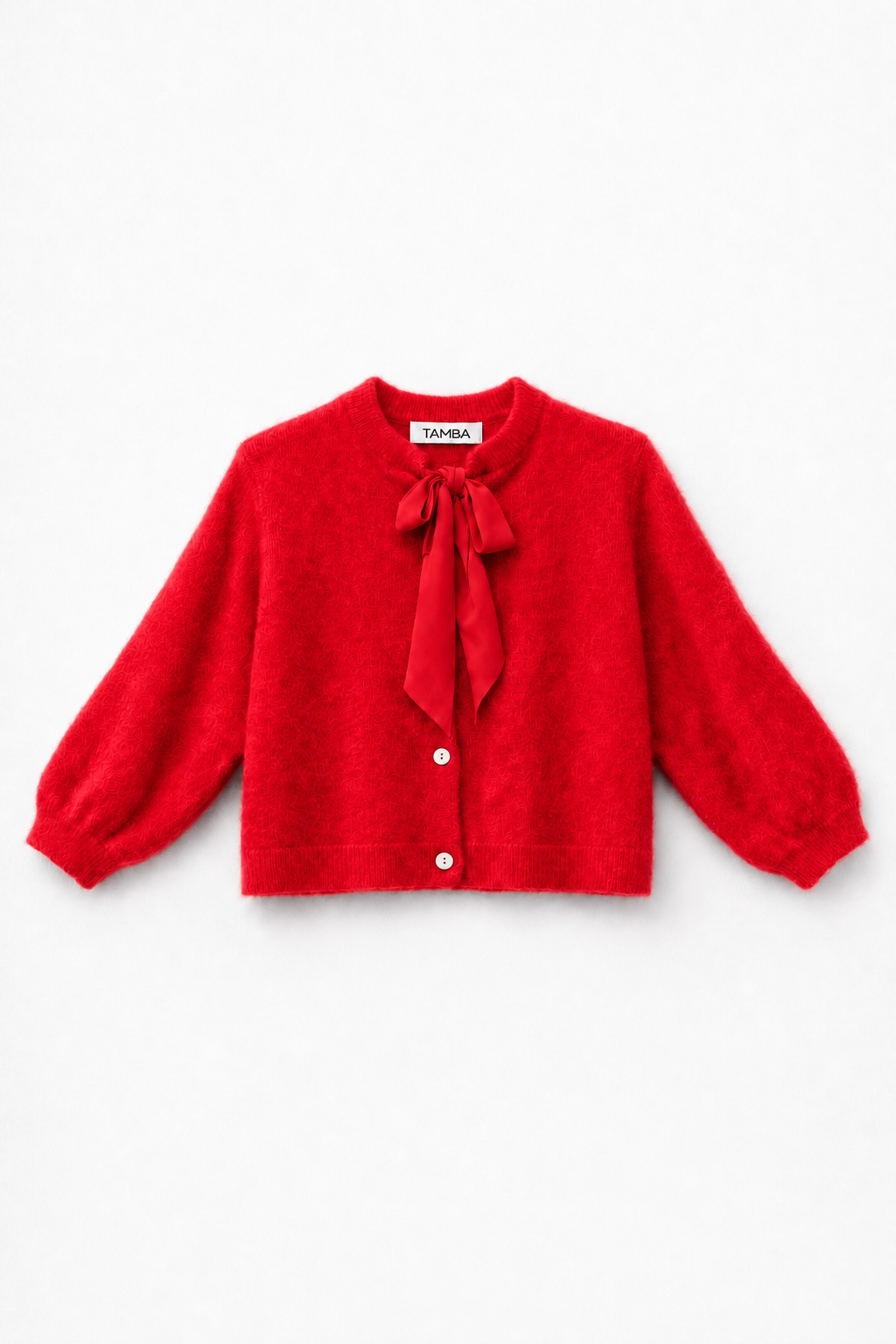 Flauschige Strickjacke mit Schluppen-Kragen: Puder