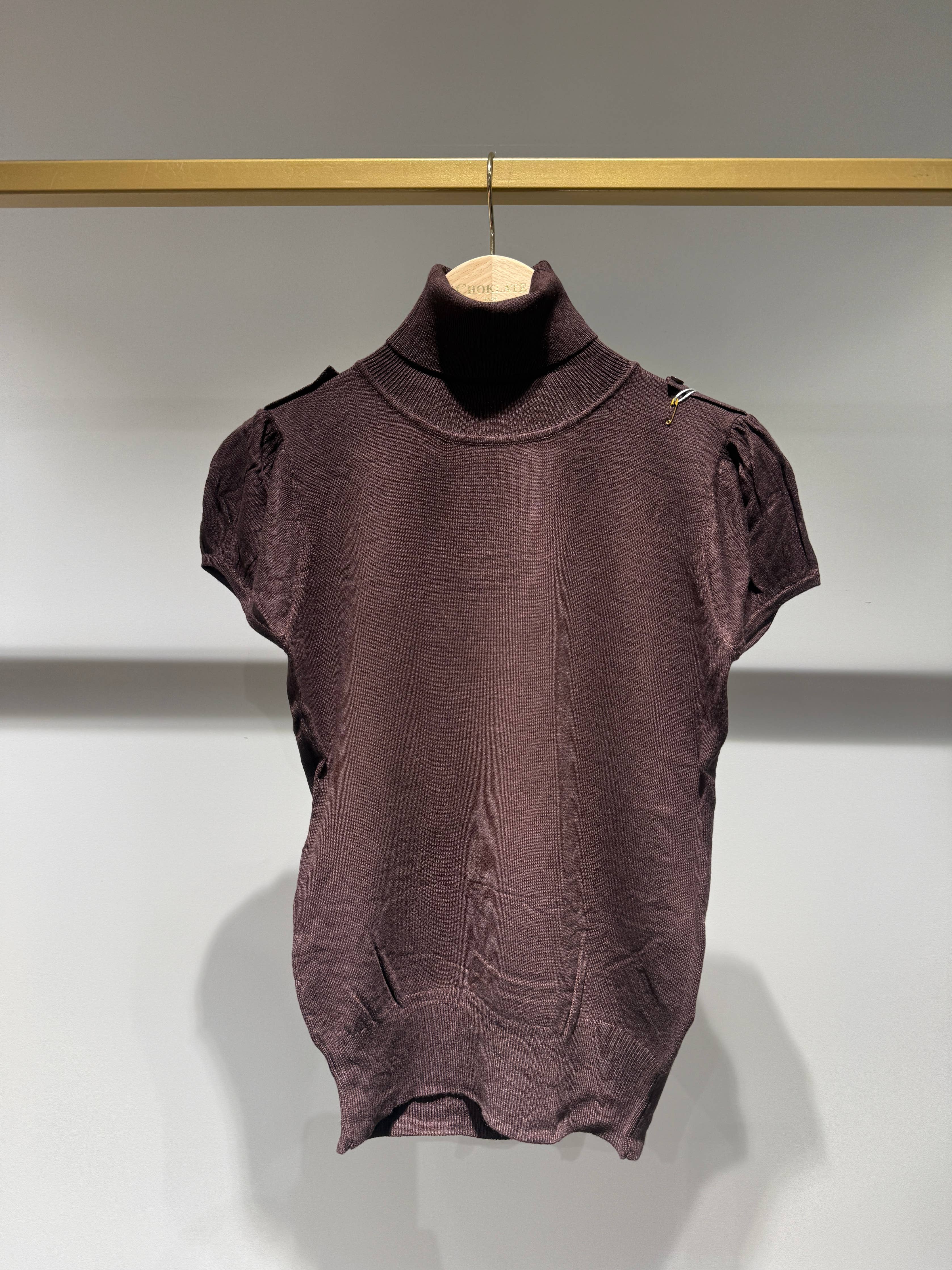 Top Alex aus Strick mit Rollkragen - 3284: Choco / Eine Größe