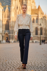 Choklate Paris Bluse September mit Ange Paris Raw Denim – Originalprodukte Editorial