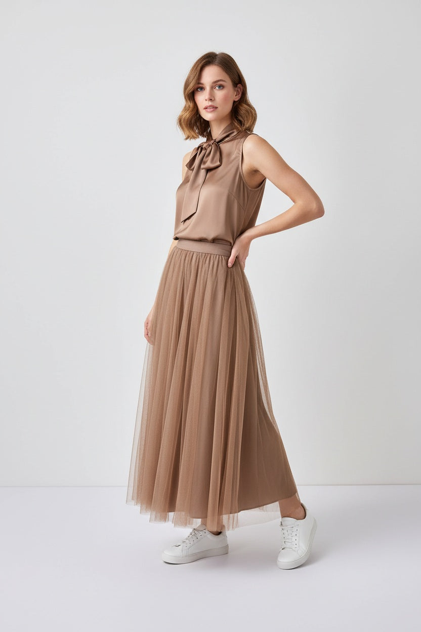 Choklate Paris Langer Tüllrock Aria Taupe Maxi