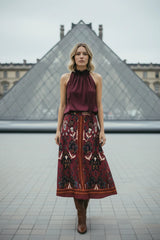 Ange Paris langer Modal-Rock ROBILIANE Tulipa Bordeaux
